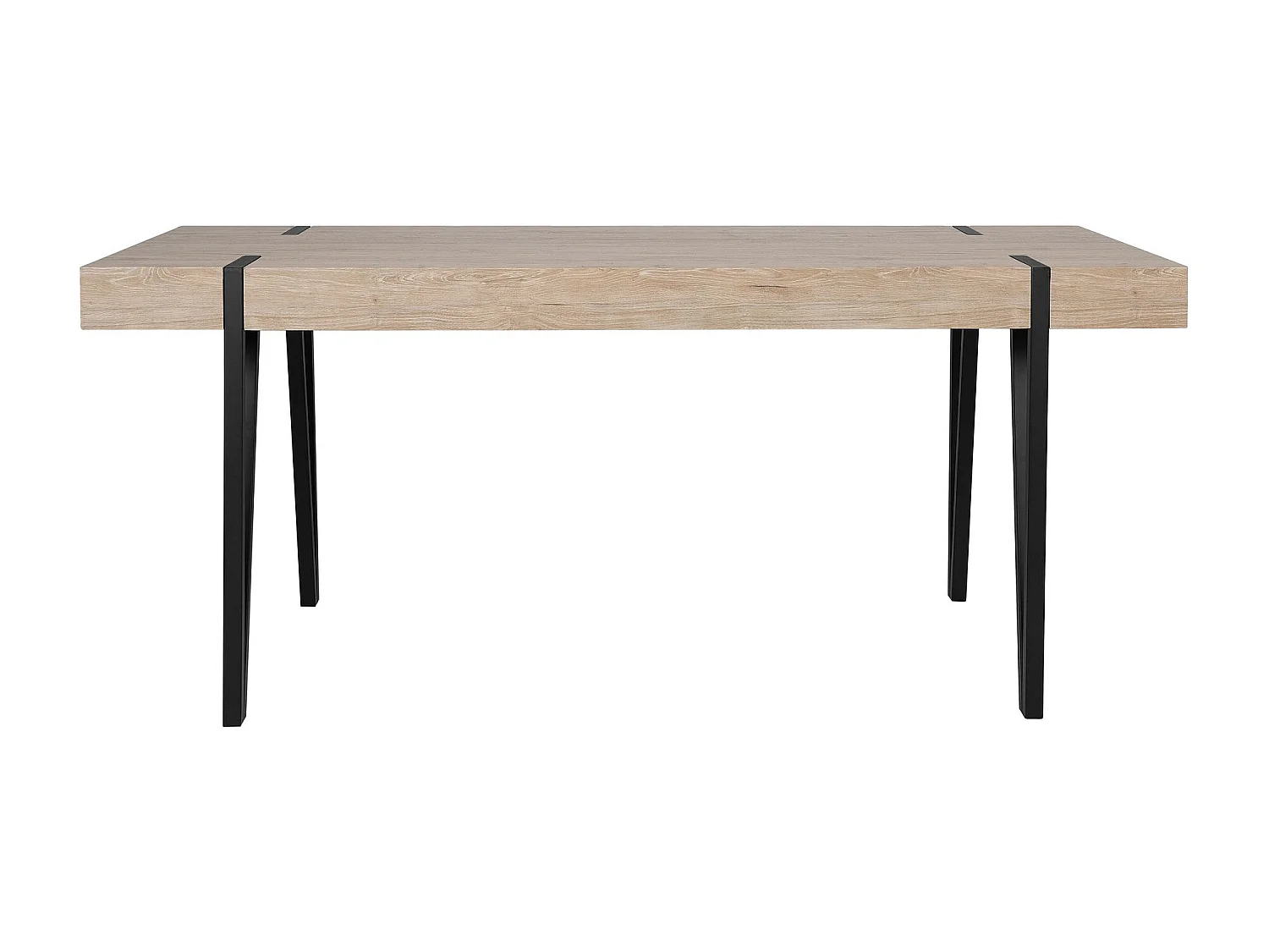 Mesa de Comedor o Cocina | Diseño Vintage Industrial| MDF con Acabado Laminado Color Roble Sonoma | Patas Metálicas Negras | Medidas: 150 x 90 x 75 cm