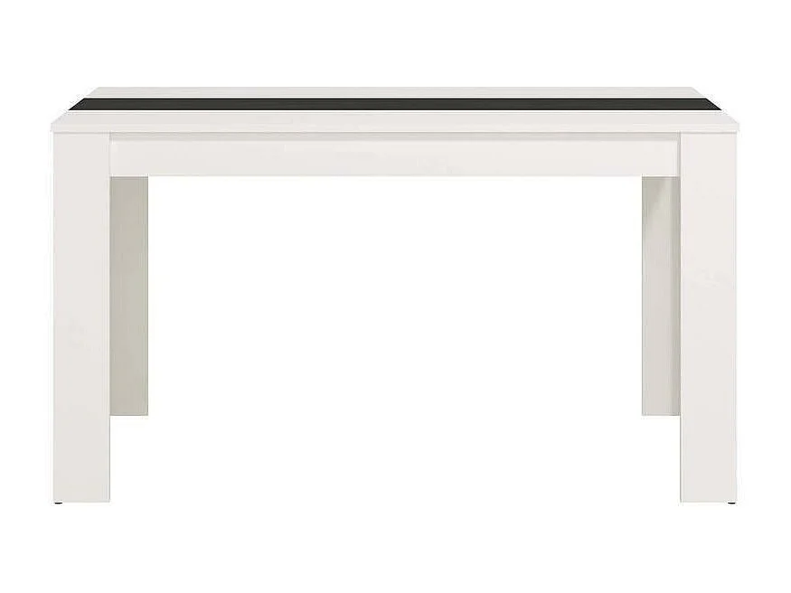Mesa de Comedor Moderna 135x80x75 cm, Tapa MDF Blanco y Negro con Patas Blancas - Estilo Moderno