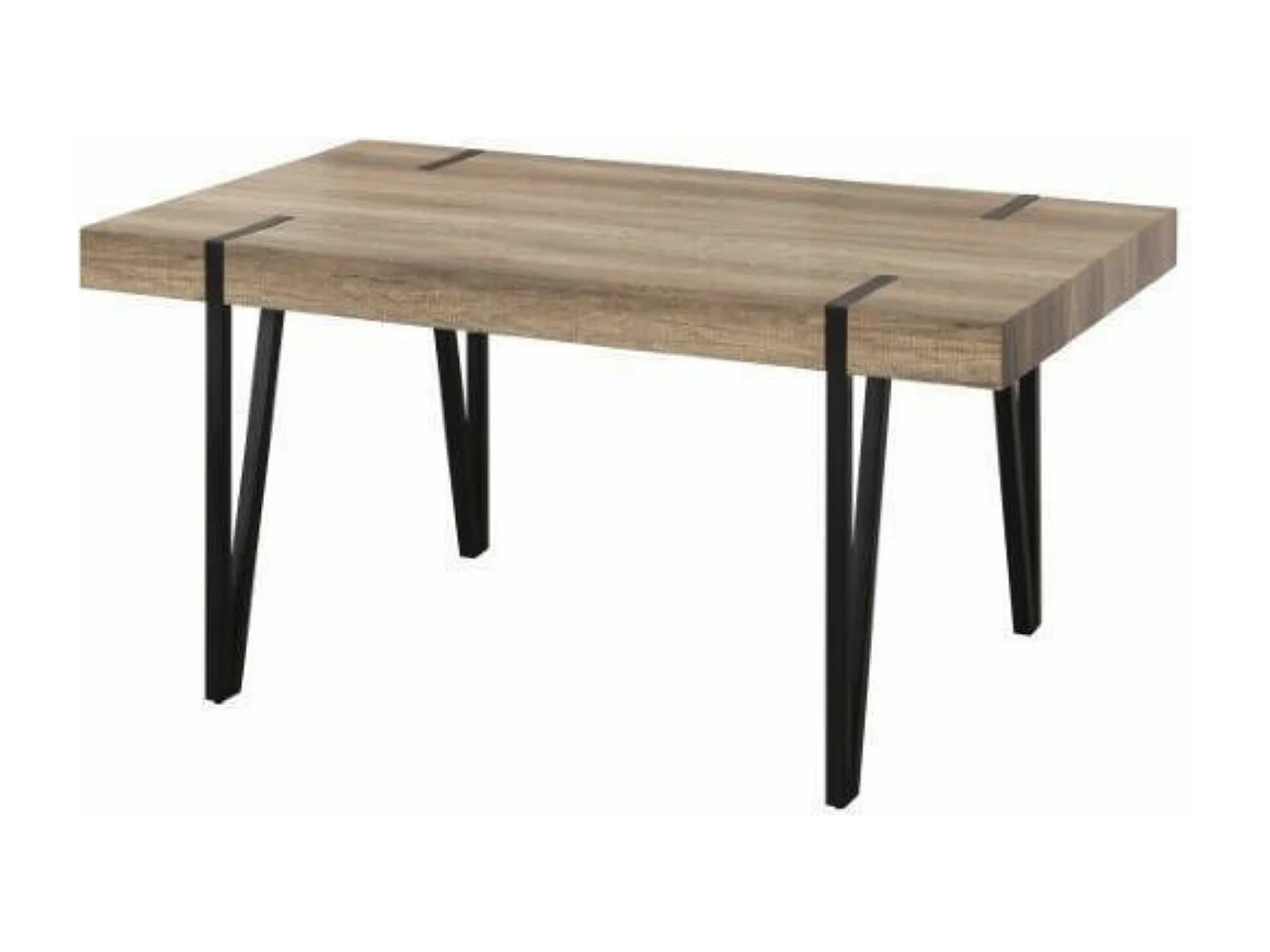 Mesa de Comedor o Cocina | Diseño Vintage Industrial| MDF con Acabado Laminado Color Canyon | Patas Metálicas Negras | Medidas: 150 x 90 x 75 cm