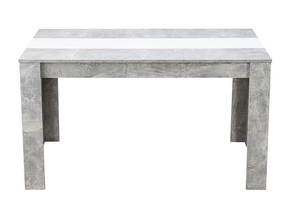 Mesa de Comedor Moderna 135x80x75 cm, Tapa MDF Gris Cemento y Blanco con Patas Resistentes - Estilo Moderno