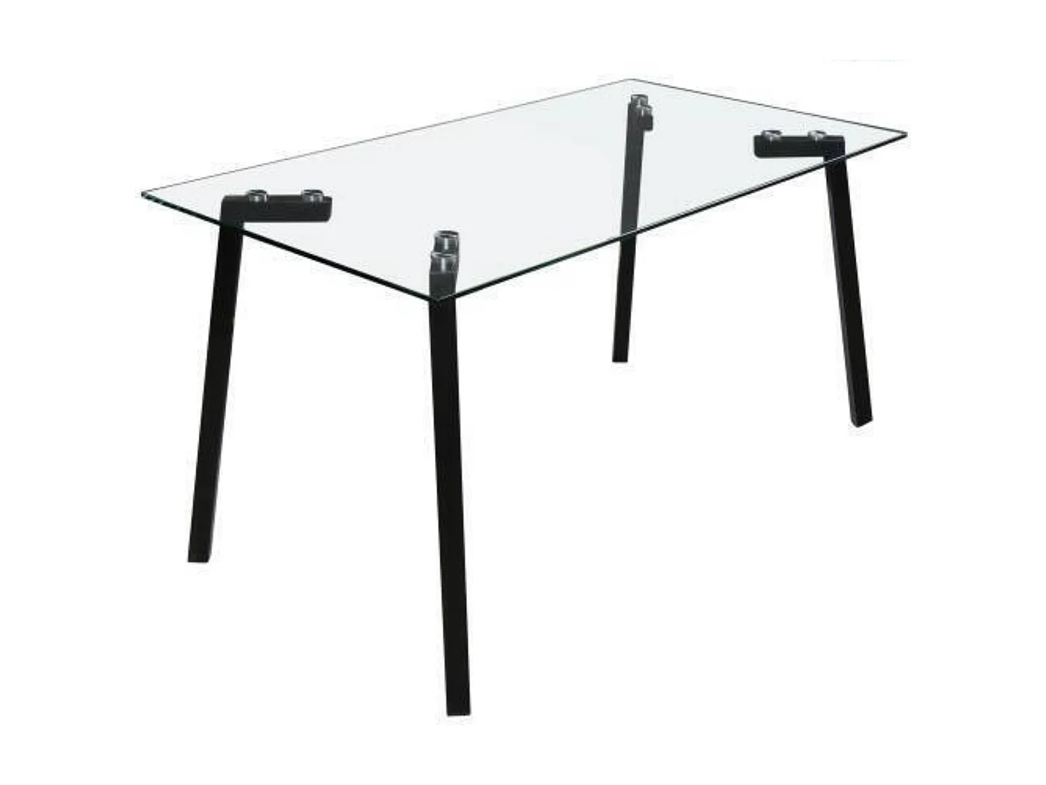 Mesa de Cristal Fija para Comedor - Patas Negras de Metal | Alta Calidad y Estilo Versátil | 140x80 x 75 cm