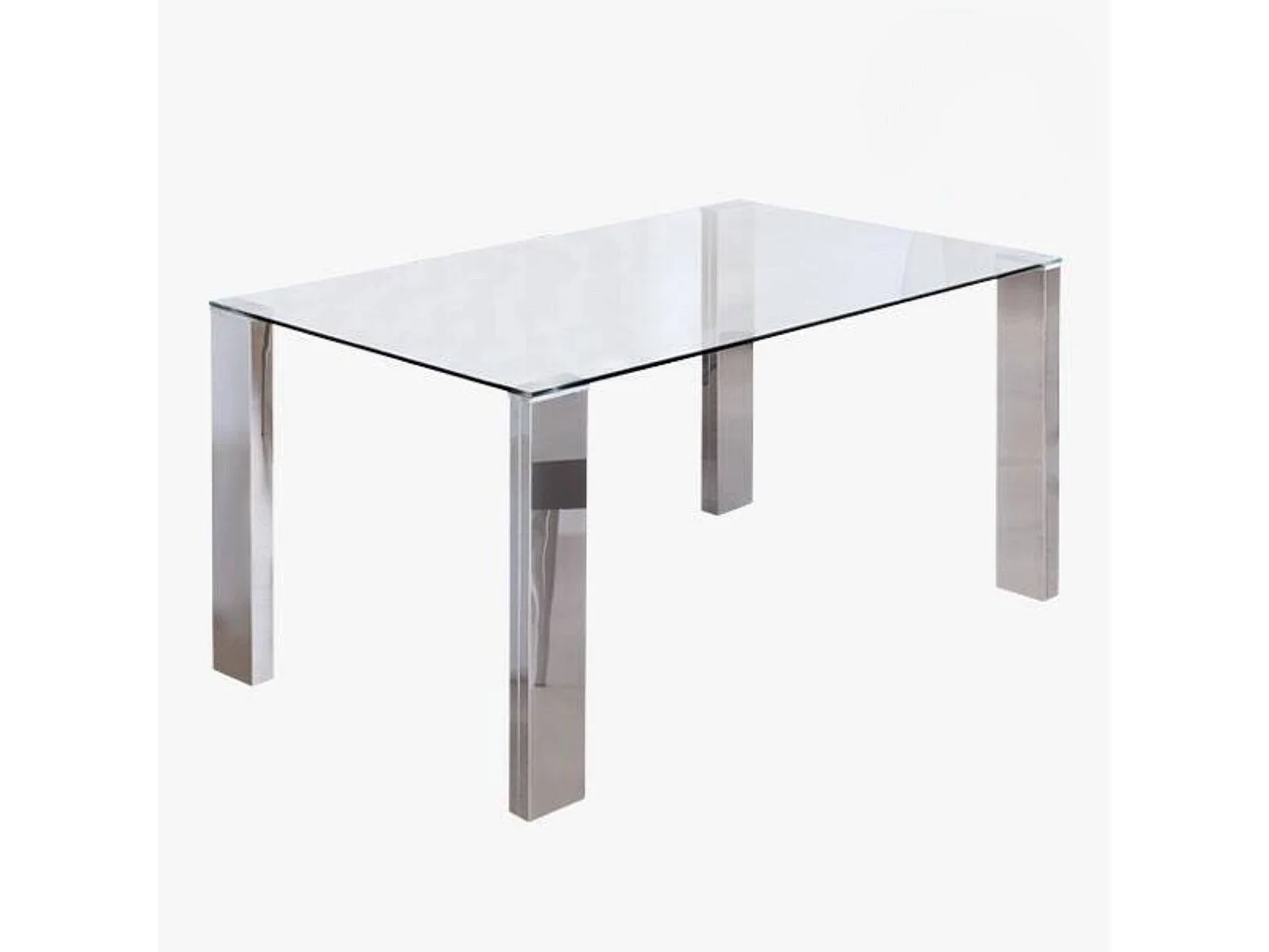 Mesa de Comedor con Tapa de Cristal Templado | Patas Metálicas | Dimensiones: 140 x 90 x 76 cm (Largo x Ancho x Alto)