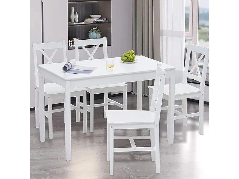 Mesa de Comedor Extensible en MDF - Acabado Blanco | 120/150x80 cm | Diseño Moderno y Funcional