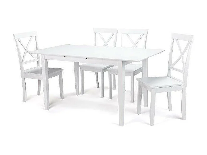 Mesa de Comedor Extensible en MDF - Acabado Blanco | 120/150x80 cm | Diseño Moderno y Funcional