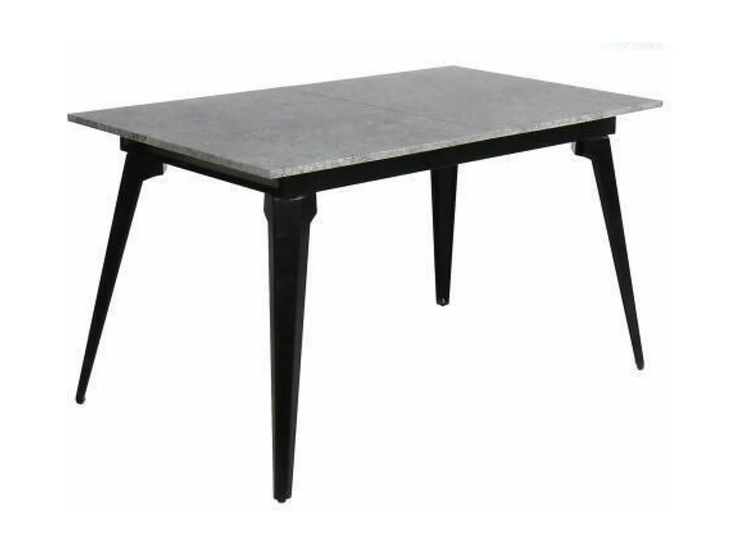 Mesa de Comedor Extensible Moderna – Acabado en Color Cemento y Patas Negro Mate | Ajustable de 140/180x 80x 75 cm