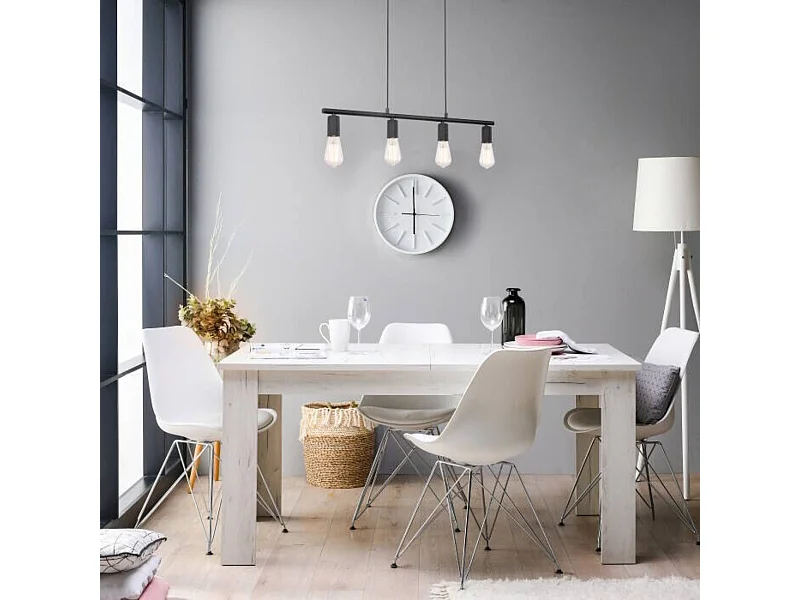 Mesa Extensible Nórdica | MDF Color Roble Blanco | Dimensiones: 160.5/200.5 x 90 x 76.5 cm