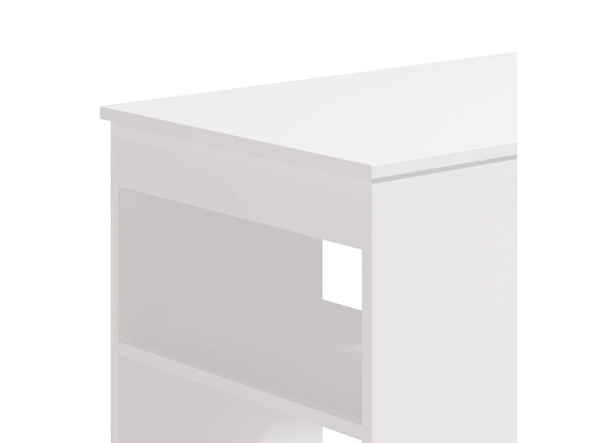 Mesa de Cocina Alta | Acabado en Melamina Blanco | Medidas: 120 cm Ancho x 50 cm Fondo x 105 cm Alto