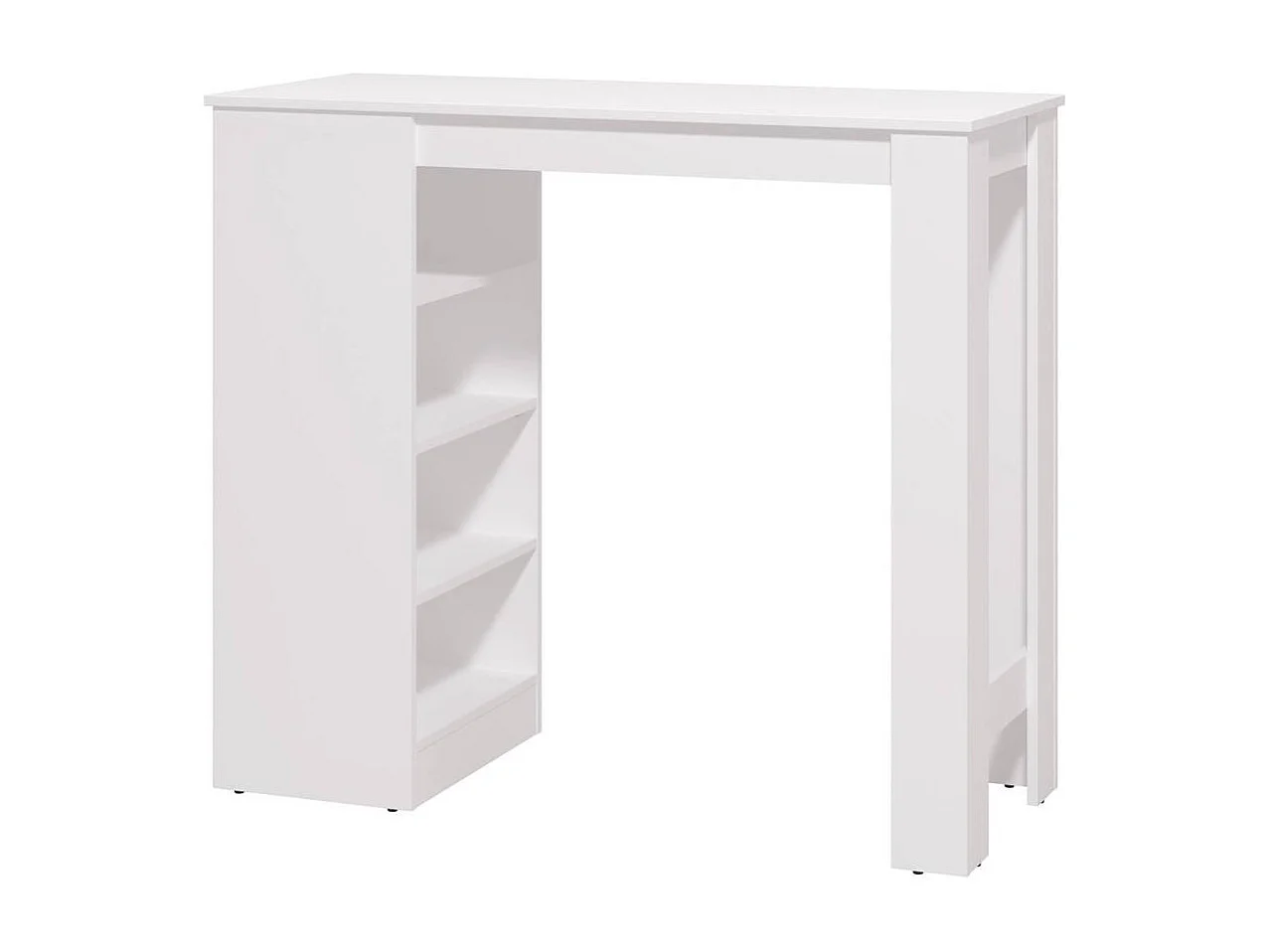 Mesa de Cocina Alta | Acabado en Melamina Blanco | Medidas: 120 cm Ancho x 50 cm Fondo x 105 cm Alto