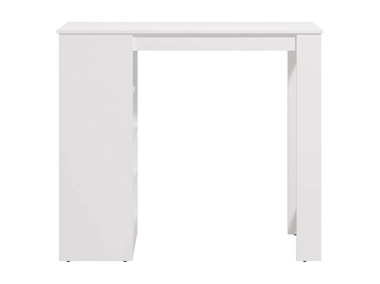 Mesa de Cocina Alta | Acabado en Melamina Blanco | Medidas: 120 cm Ancho x 50 cm Fondo x 105 cm Alto