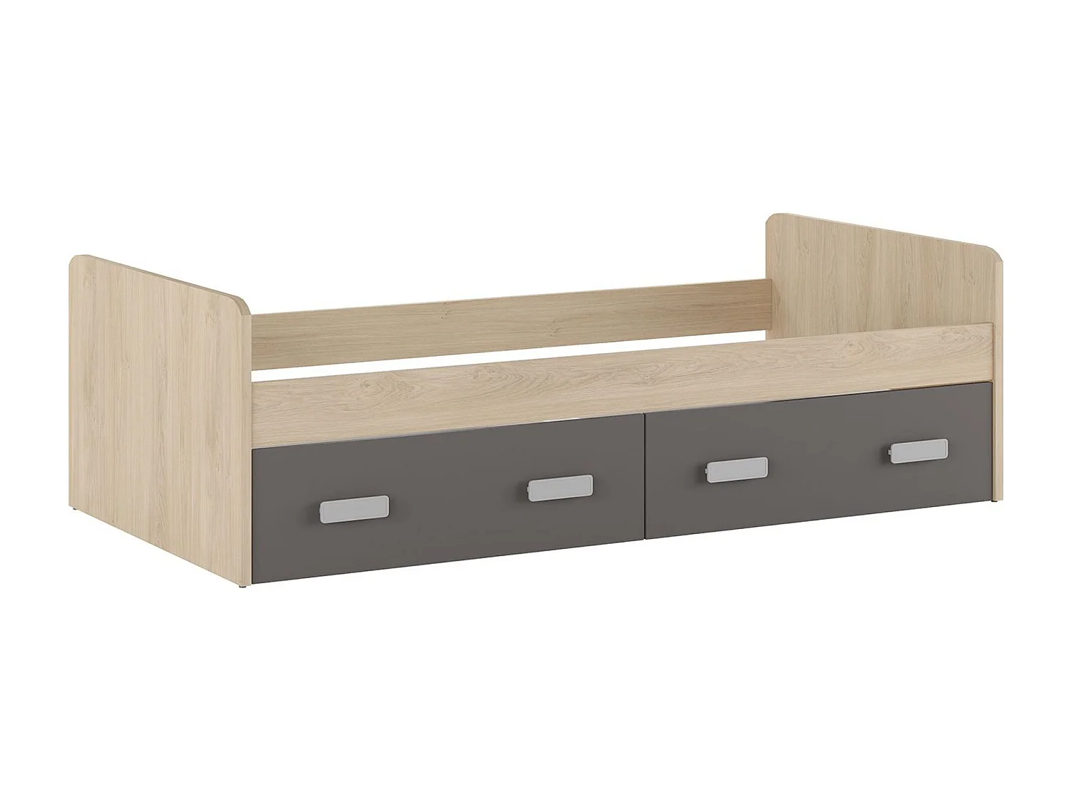 Cama Nido con 2 Cajones de Almacenaje – Puccini Grafito, 194,4 cm Largo x 98 cm Ancho x 58 cm Alto, Primera Calidad y Alta Resistencia.