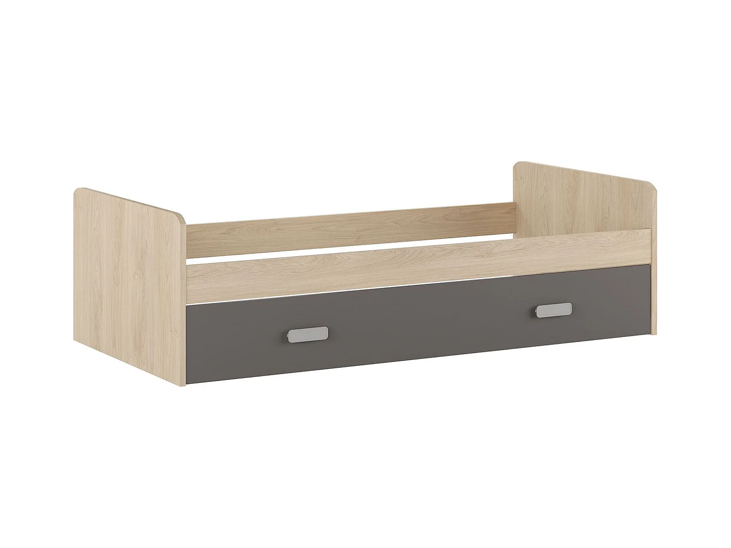 Cama Nido de Melamina Color Puccini Grafito – Ancho 194,4 cm x Fondo 98 cm x Alto 58 cm, Ideal para Habitaciones Juveniles.