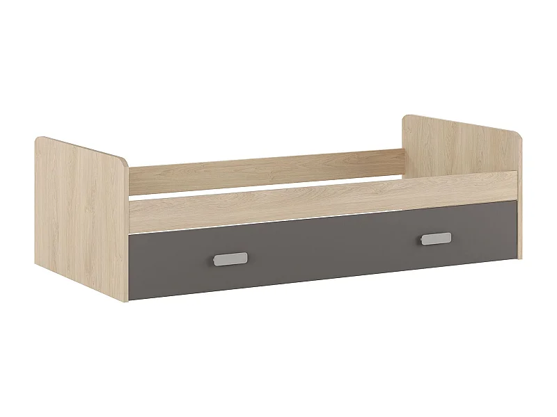 Cama Nido de Melamina Color Puccini Grafito – Ancho 194,4 cm x Fondo 98 cm x Alto 58 cm, Ideal para Habitaciones Juveniles.