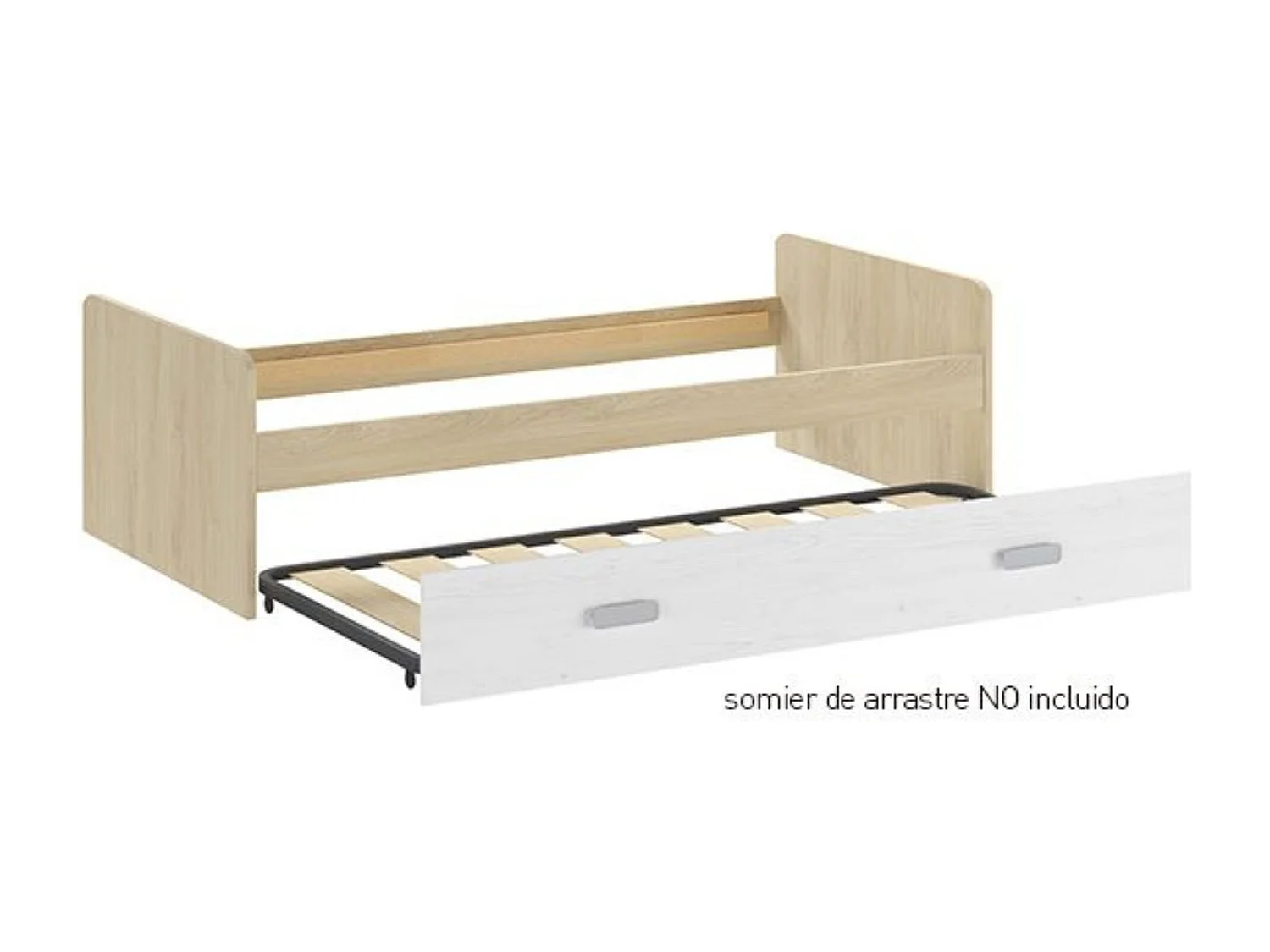 Cama Nido de Melamina Color Puccini Andersen – Ancho 194,4 cm x Fondo 98 cm x Alto 58 cm, Ideal para Habitaciones Juveniles.