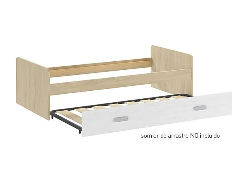 Cama Nido de Melamina Color Puccini Andersen – Ancho 194,4 cm x Fondo 98 cm x Alto 58 cm, Ideal para Habitaciones Juveniles.