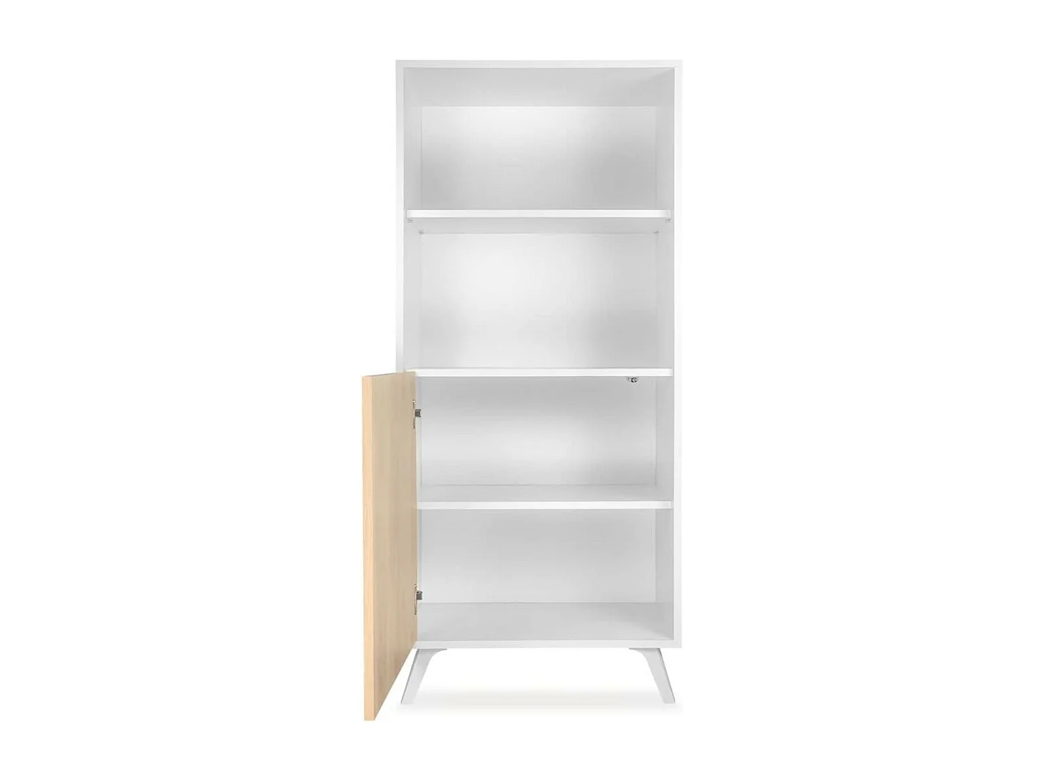 Conjunto de Salón Mueble Completo: Bajo TV, Mueble Bar, Estantería y Mueble Colgar - Estilo Roble y Blanco.