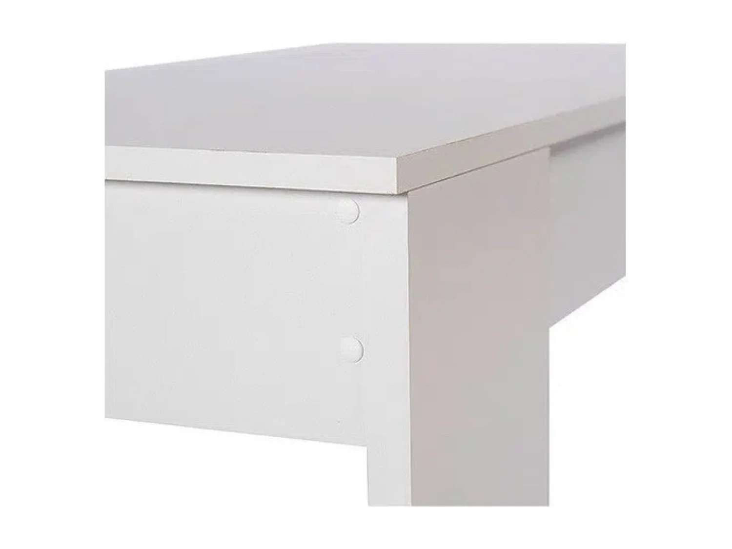 Meyvaser - Mesa de Centro Elevable, Mesita de Salón o Comedor, Acabado en Color Blanco, Medidas: 90 cm (Ancho) x 50 cm (Fondo) x 46-57 cm (Alto)