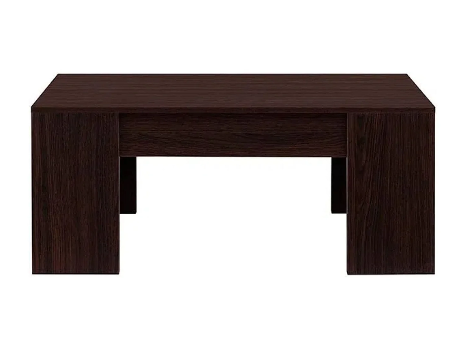 Meyvaser - Mesa de Centro Elevable, Mesita de Salón o Comedor, Acabado en Color Wengue, Medidas: 90 cm (Ancho) x 50 cm (Fondo) x 46-57 cm (Alto)