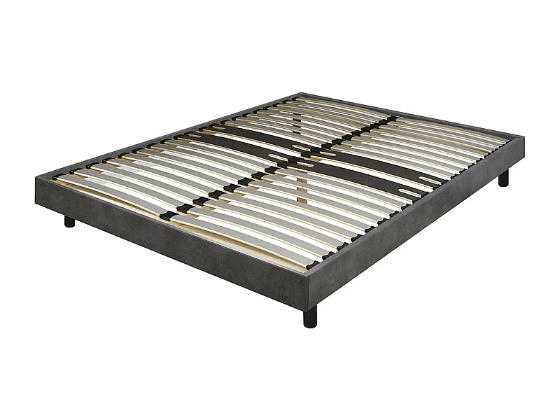 DREAMKIT - Sommier à Assembler 140x190 Finition Gris Béton