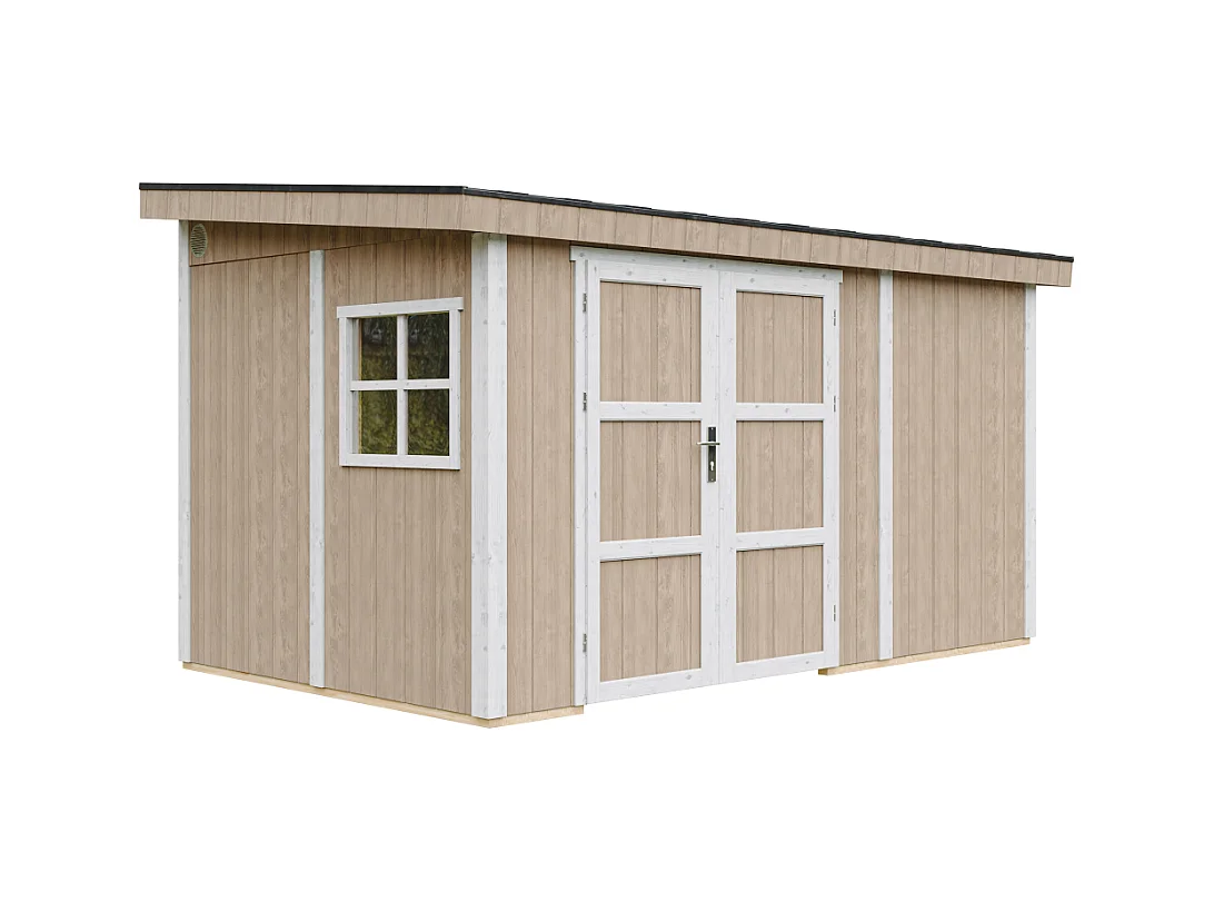 Abri de Jardin Qualité Premium 8,68 m² - H231x248x412 cm - Sans plancher e  paroi latérale - Timbela M939B-TERRA BROWN