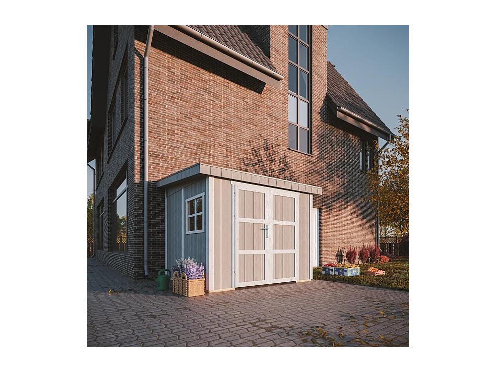 Gartenhaus Premium Qualität 5,9 m² - H231x248x294 cm - Ohne Boden und Seitenwand – Timbela M938B