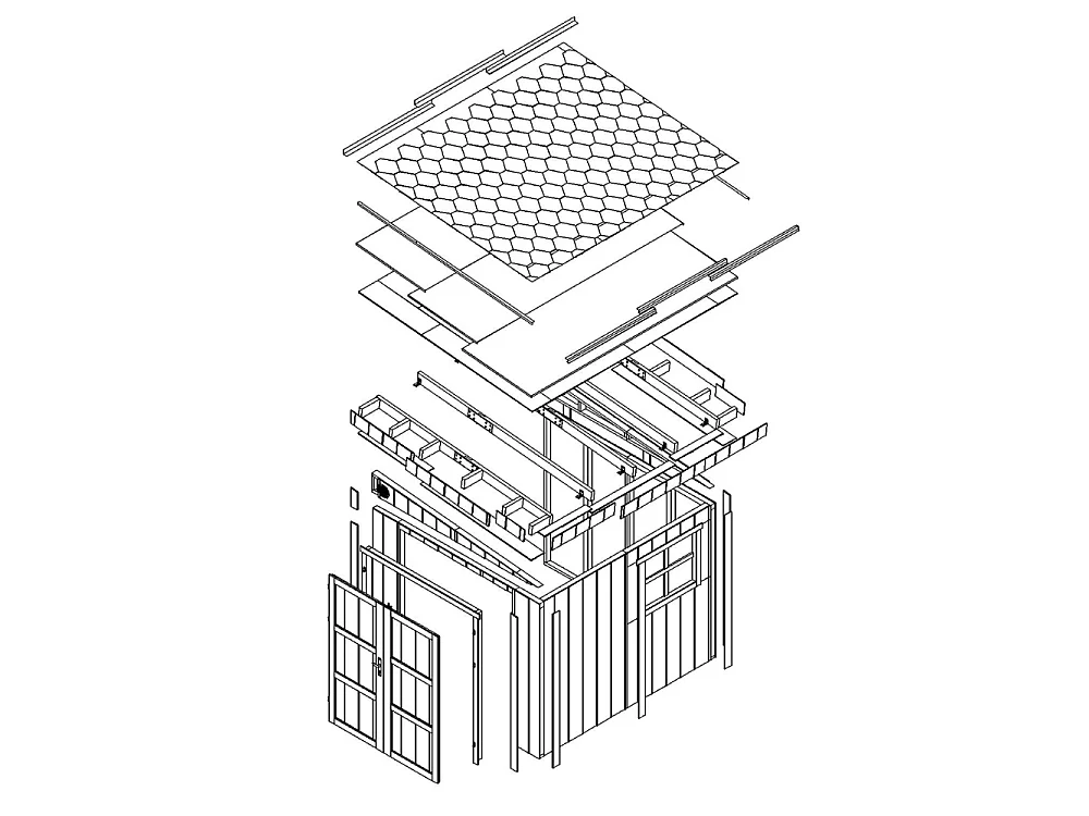 Abri de jardin qualité premium - 5,9 m² - H231x248x294 cm - sans plancher e paroi latérale - M938B