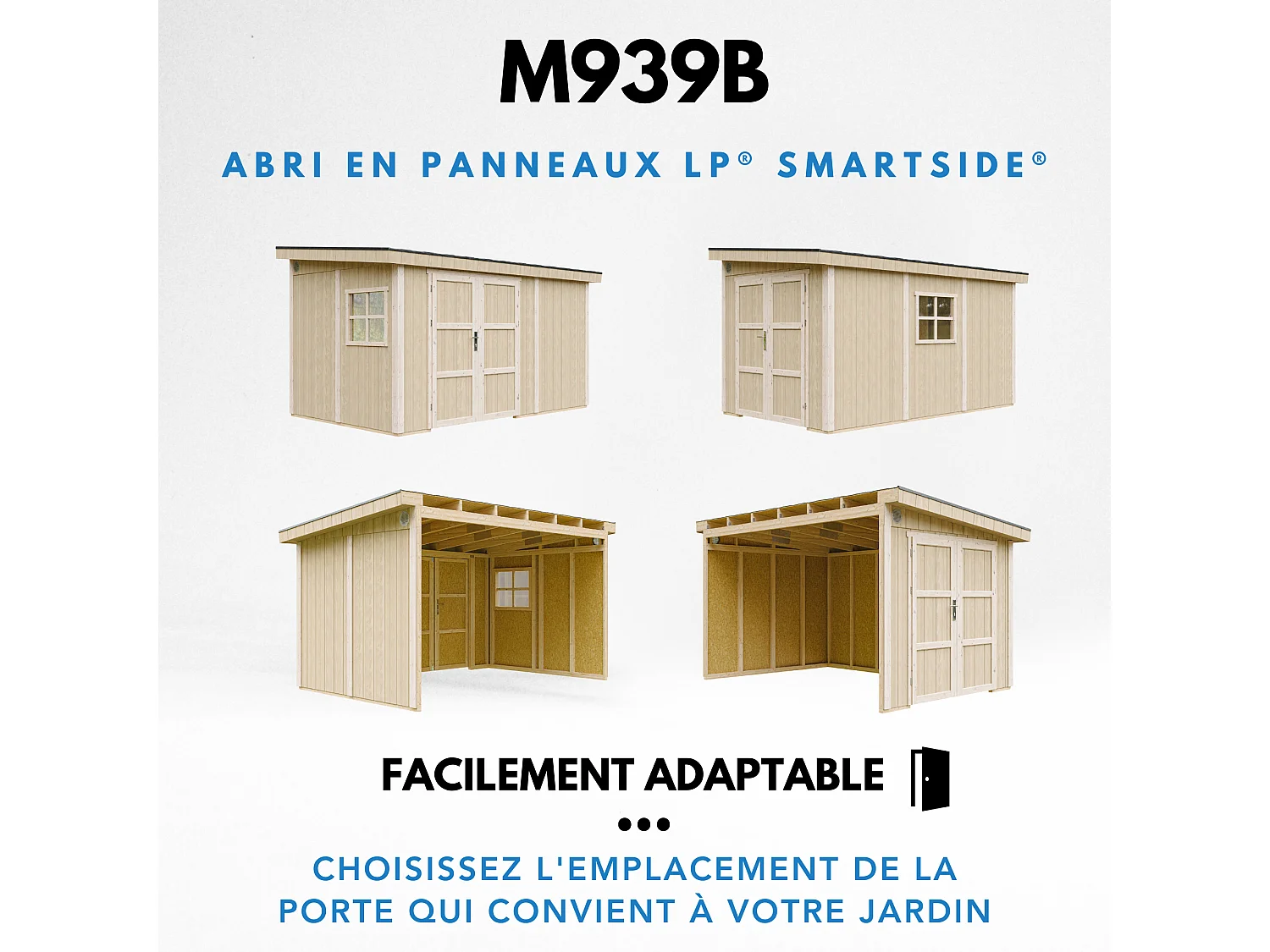 Abri de Jardin Qualité Premium 8,68 m² - H231x248x412 cm - Sans plancher e  paroi latérale - Timbela M939B-REDWOOD RED