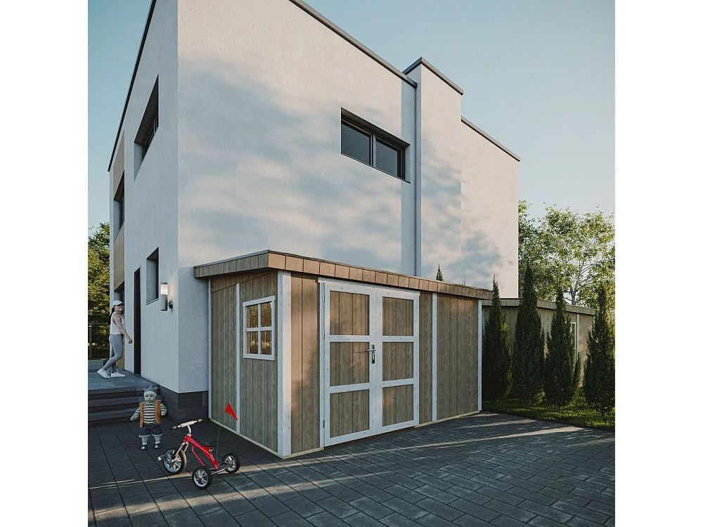 Domek ogrodowy najwyższej jakości - 8,68 m² - H231x248x412 cm - bez podłogi i ściany bocznej - M939B-REDWOOD RED