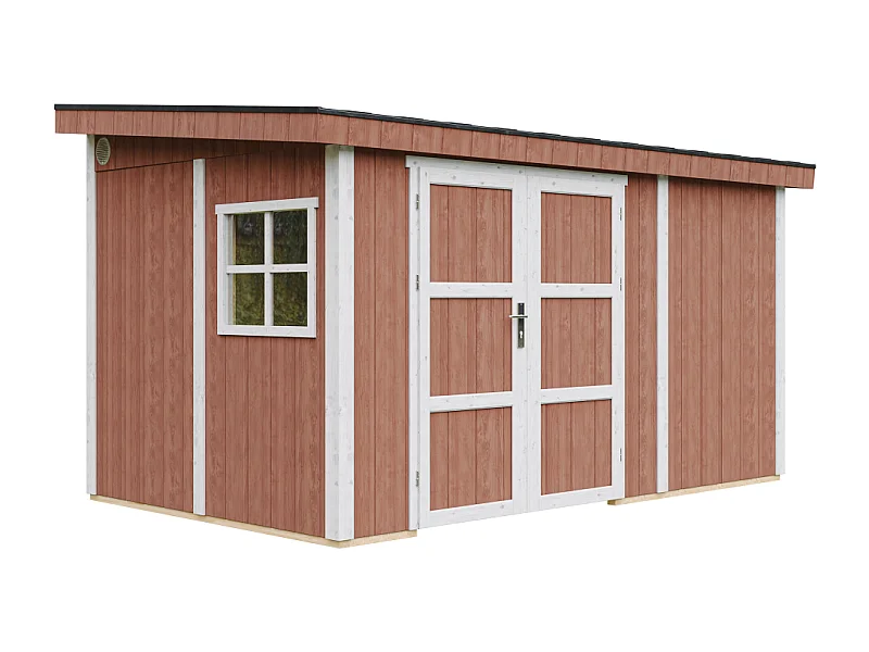 Abri de jardin qualité premium - 8,68 m² - H231x248x412 cm - sans plancher e paroi latérale - M939B-REDWOOD RED