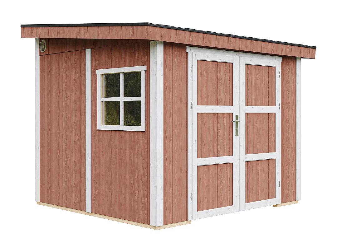 Casa de jardim qualidade premium 5,9 m² - A231x248x294 cm - Sem piso e parede lateral - Timbela M938B-REDWOOD RED