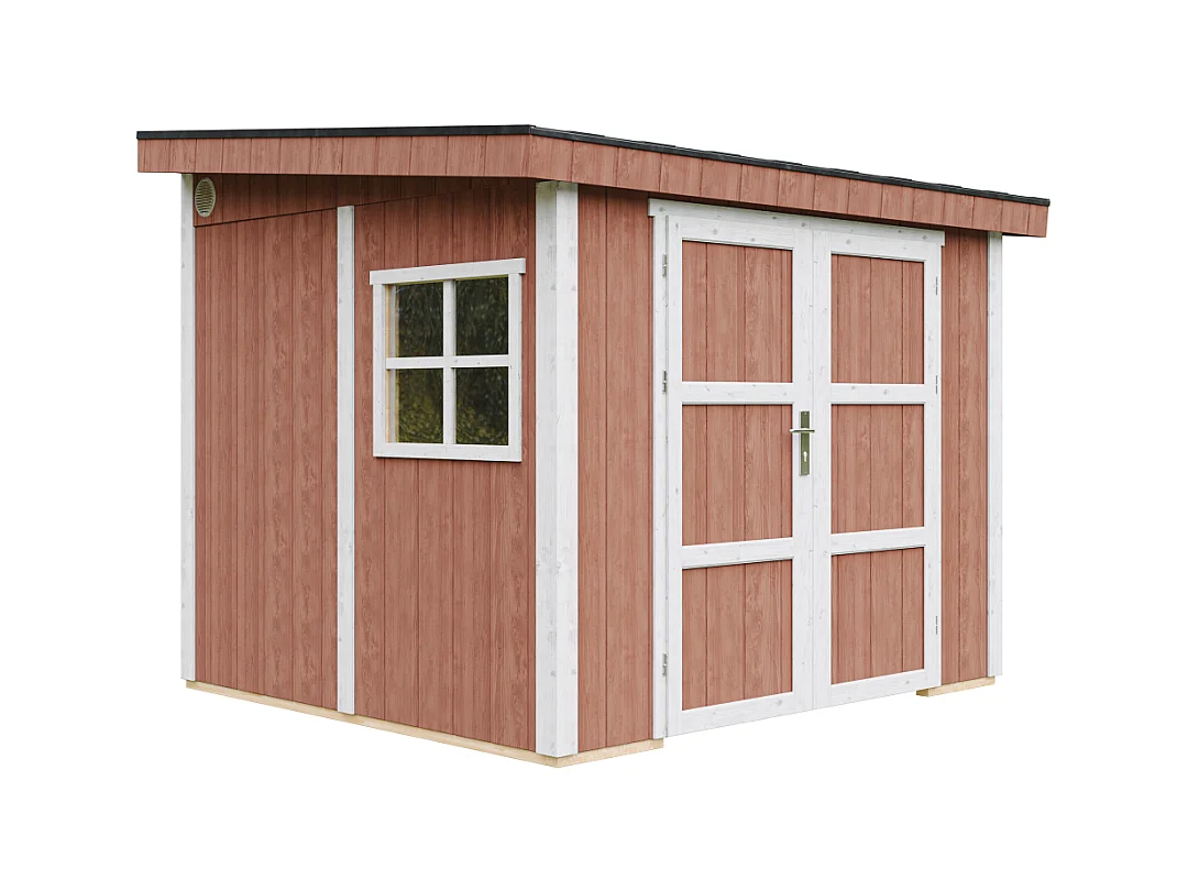 Abri de Jardin Qualité Premium 5,9 m² - H231x248x294 cm - Sans plancher e  paroi latérale - Timbela M938B-REDWOOD RED