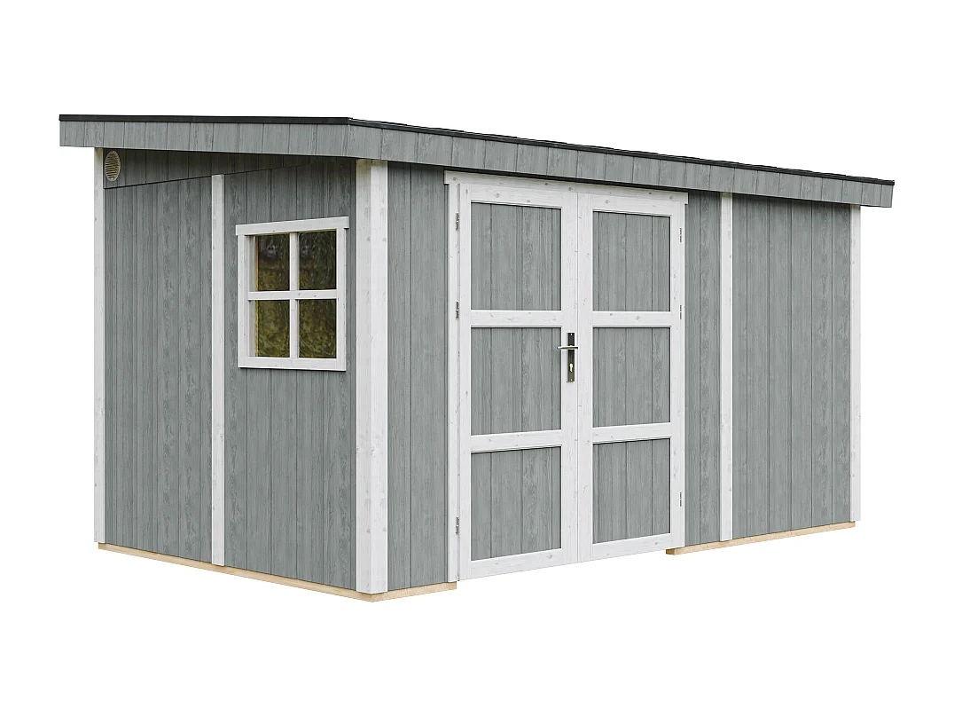 Domek ogrodowy najwyższej jakości - 8,68 m² - H231x248x412 cm - bez podłogi i ściany bocznej - M939B-CAVERN STEEL