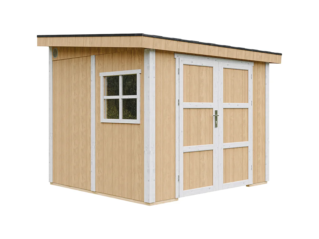 Abri de Jardin Qualité Premium 5,9 m² - H231x248x294 cm - Sans plancher e  paroi latérale - Timbela M938B-HARVEST HONEY