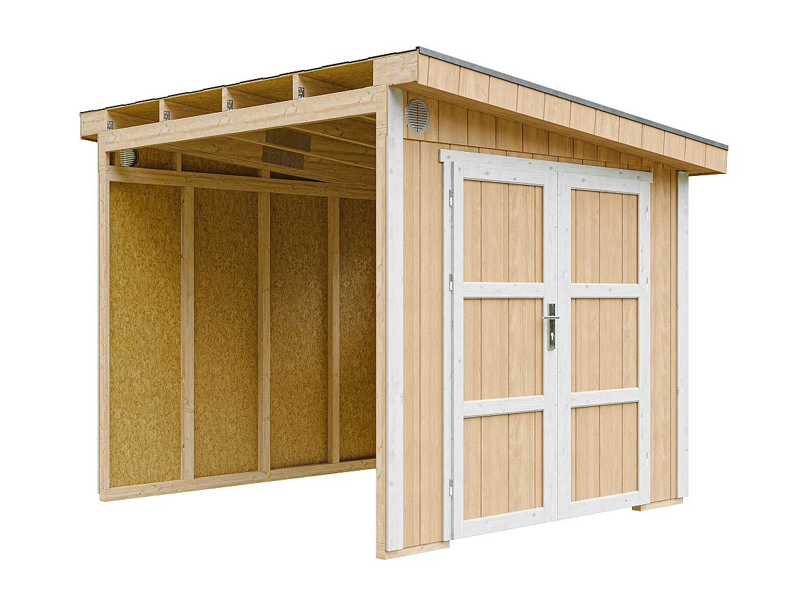 Gartenhaus premium qualität ohne boden und seitenwand - 5.9 m² / H231x248x294 cm - M938B-HARVEST HONEY