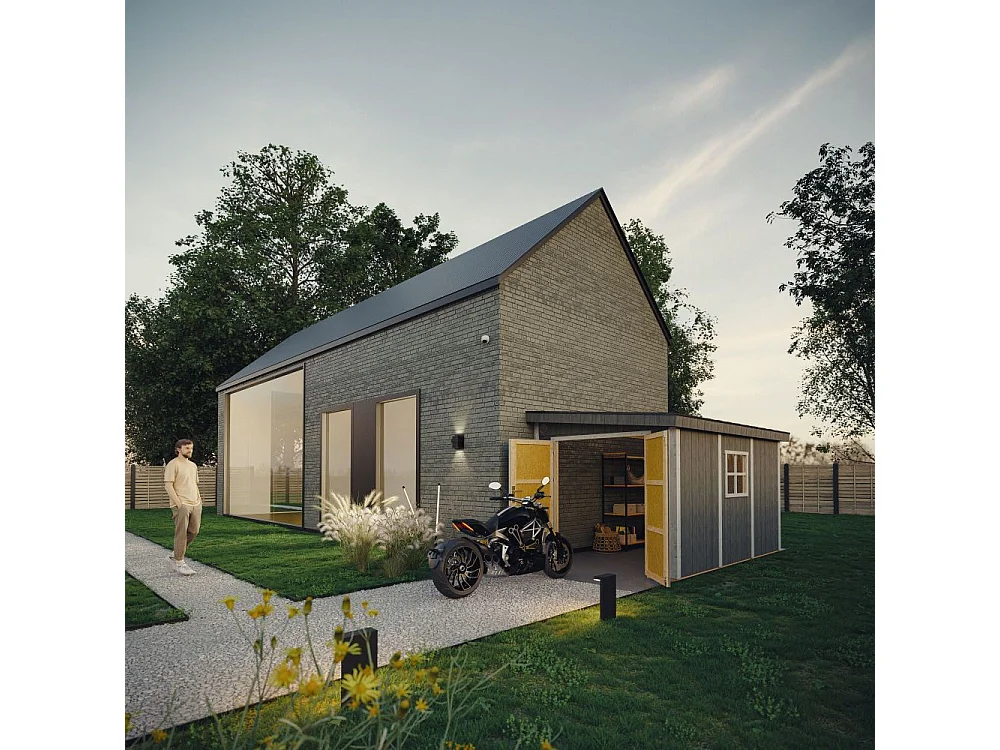 Abri de jardin qualité premium - 8,68 m² - H231x248x412 cm - sans plancher e paroi latérale - M939B