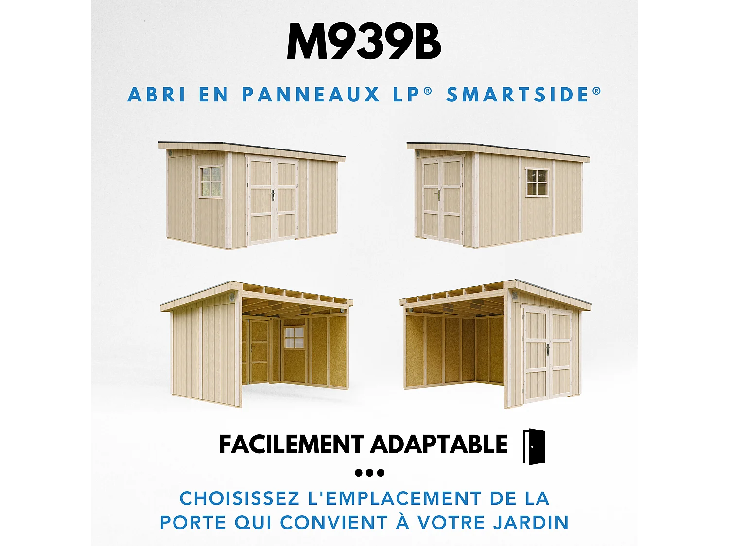 Casa de jardim qualidade premium sem piso e parede lateral - 8.68 m² / A231x248x412 cm - M939B