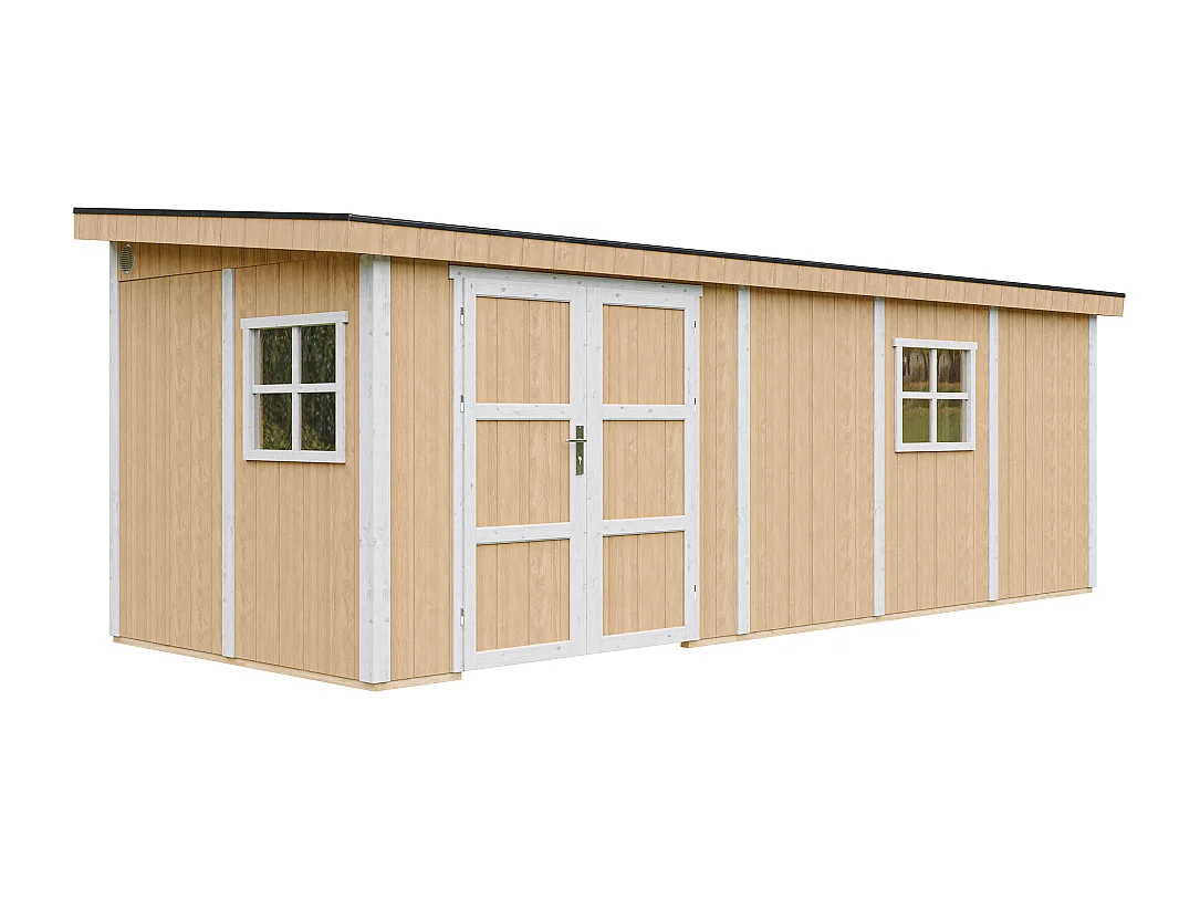Abri de Jardin Qualité Premium 14,3 m² - H231x248x648 cm - Sans plancher e  paroi latérale - Timbela M941B-HARVEST HONEY