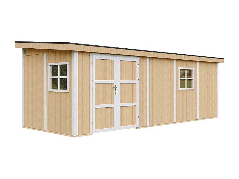 Abri de Jardin Qualité Premium 14,3 m² - H231x248x648 cm - Sans plancher e  paroi latérale - Timbela M941B-HARVEST HONEY