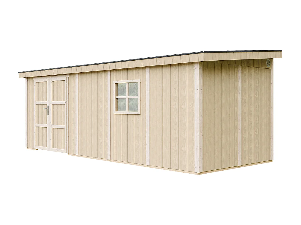 Casa de jardim qualidade premium 14,3 m² - A231x248x648 cm - Sem piso e parede lateral - Timbela M941B-TERRA BROWN