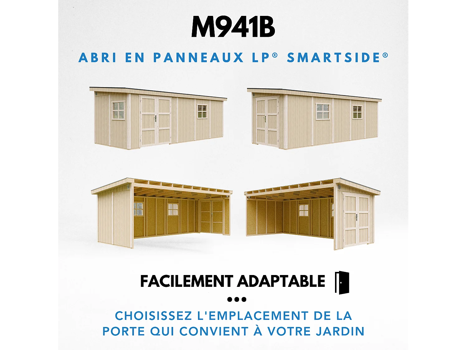 Abri de jardin qualité premium - 14,3 m² - H231x248x648 cm - sans plancher e paroi latérale - M941B-TERRA BROWN