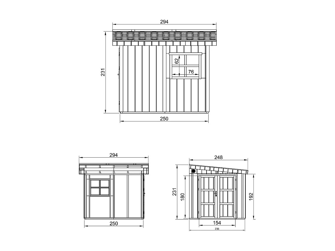 Abri de Jardin Qualité Premium 5,9 m² - H231x248x294 cm - Sans plancher e  paroi latérale - Timbela M938B-CAVERN STEEL