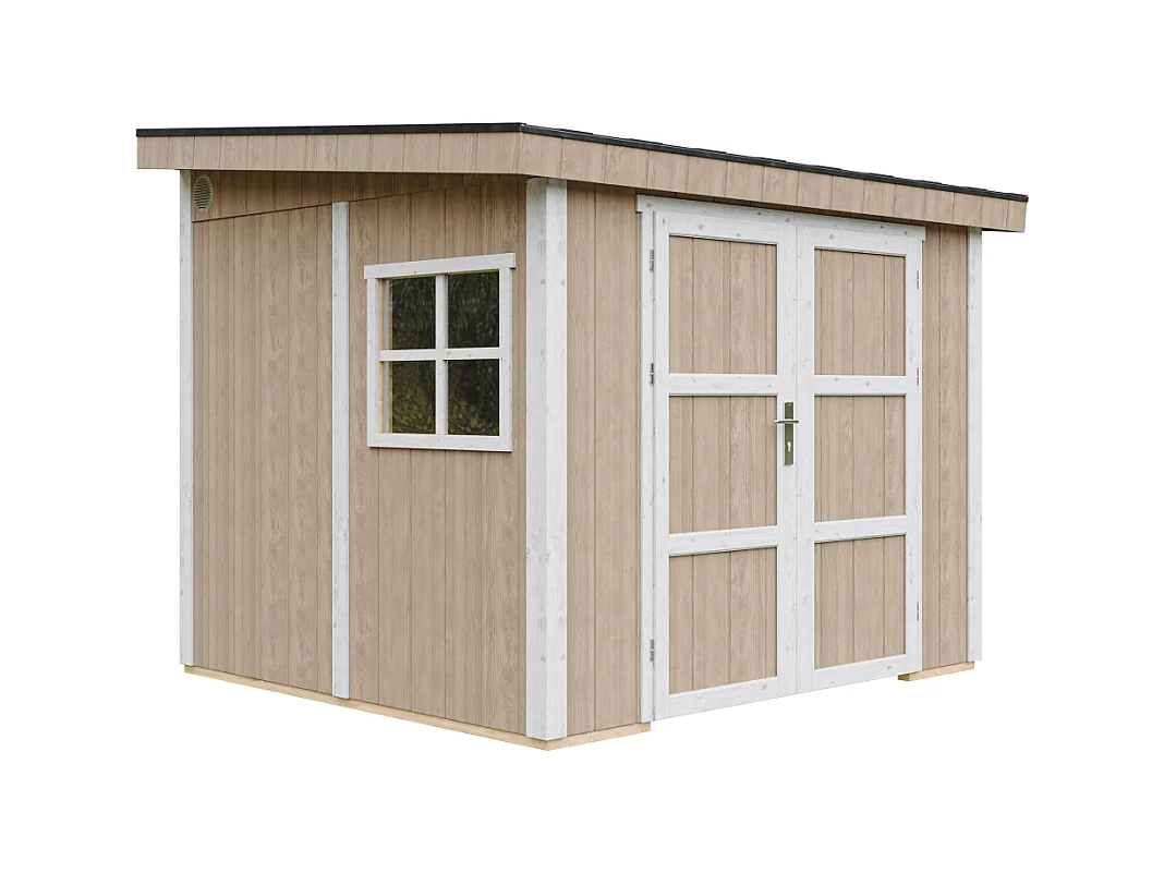Abri de Jardin Qualité Premium 5,9 m² - H231x248x294 cm - Sans plancher e  paroi latérale - Timbela M938B-TERRA BROWN