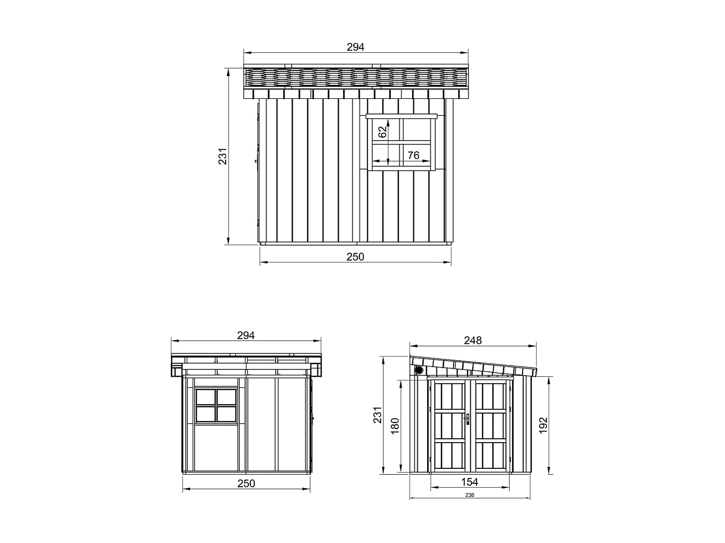 Abri de Jardin Qualité Premium 5,9 m² - H231x248x294 cm - Sans plancher e  paroi latérale - Timbela M938B-TERRA BROWN