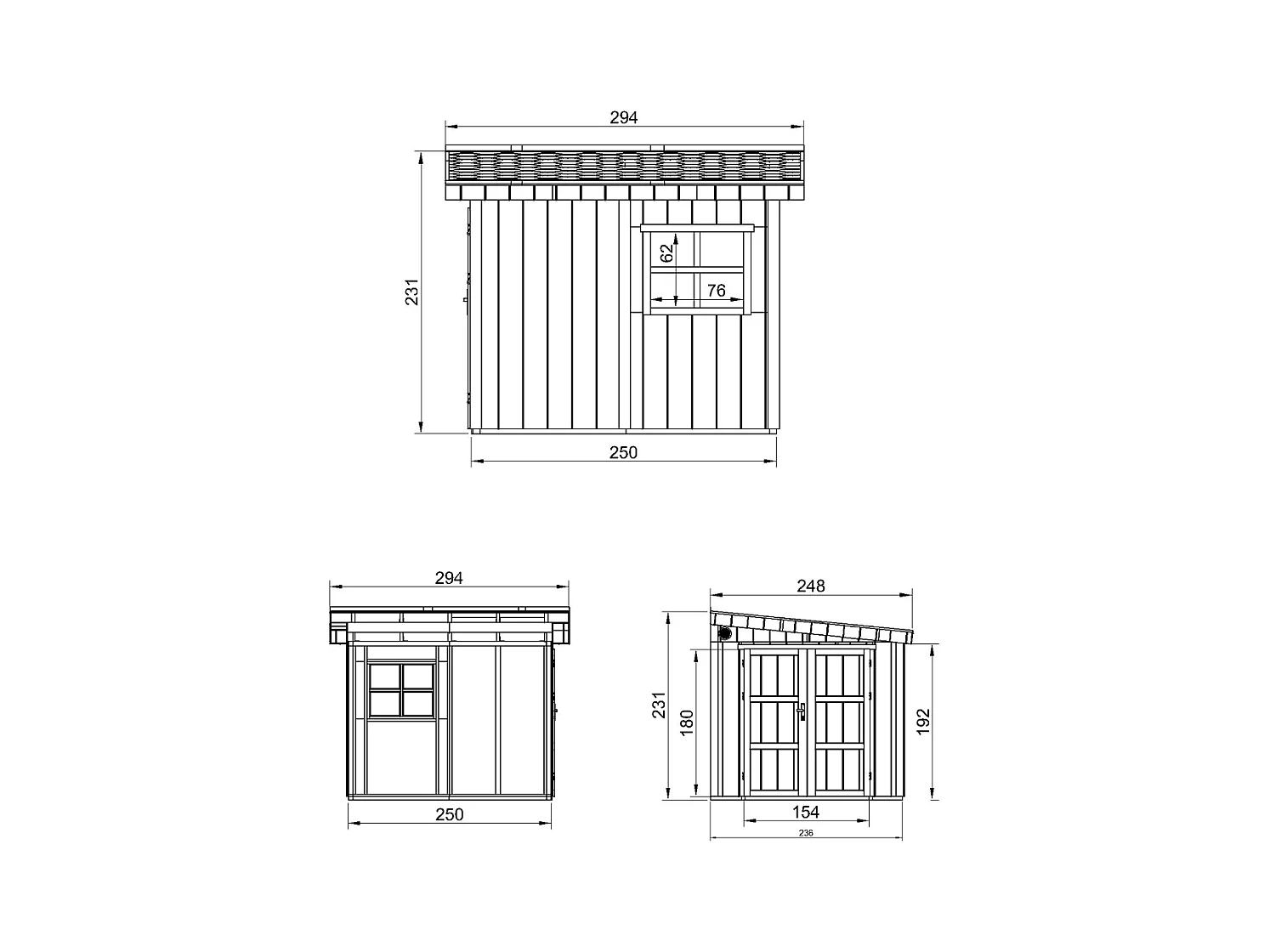 Casa de jardín de primera calidad 5,9 m² - H231x248x294 cm - Sin suelo ni pared lateral - Timbela M938B-TUNDRA GREY