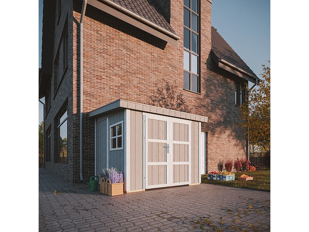 Gartenhaus premium qualität ohne boden und seitenwand - 5.9 m² / H231x248x294 cm - M938B-TUNDRA GREY