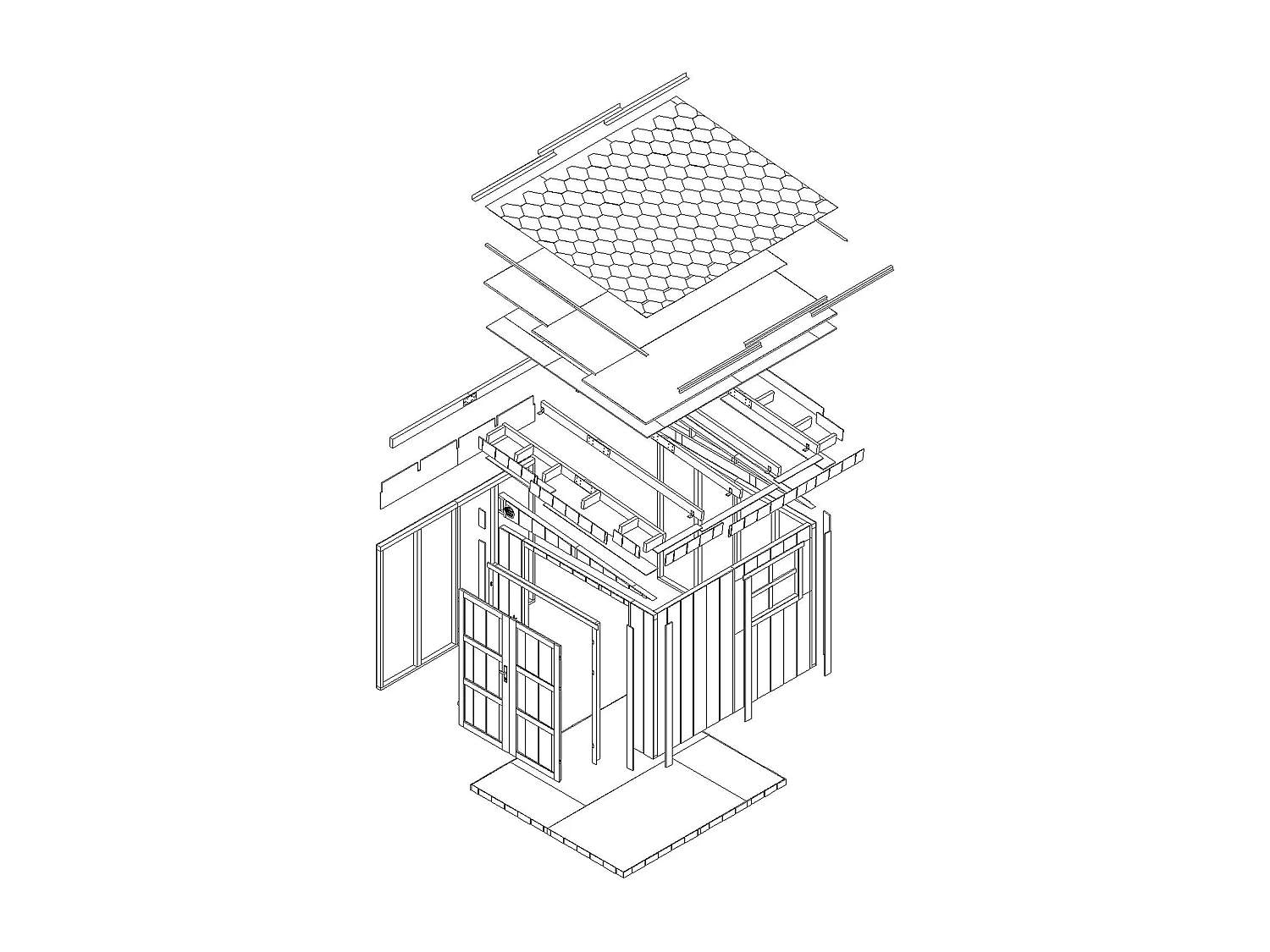 Gartenhaus premium qualität ohne boden und seitenwand - 5.9 m² / H231x248x294 cm - M938B-TUNDRA GREY