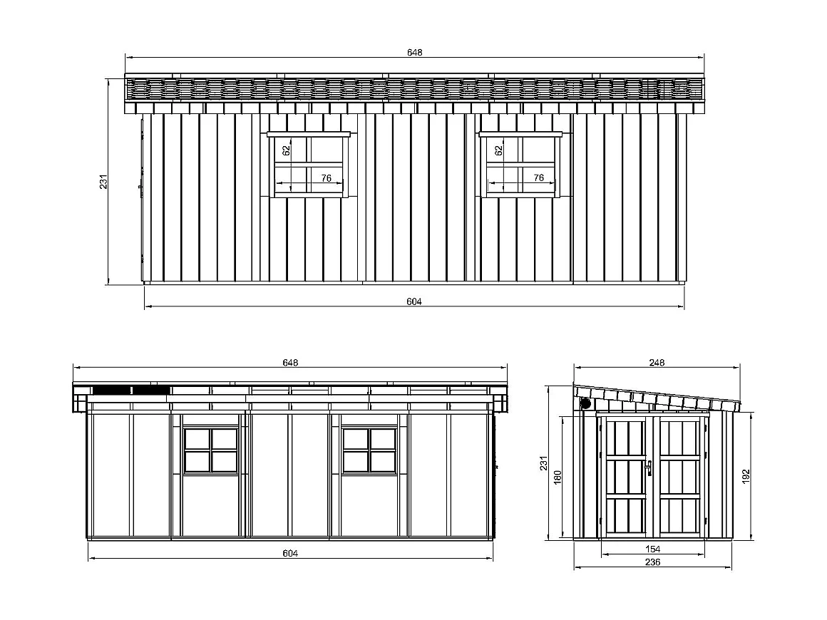 Casa de jardim qualidade premium 14,3 m² - A231x248x648 cm - Sem piso e parede lateral - Timbela M941B-TUNDRA GREY