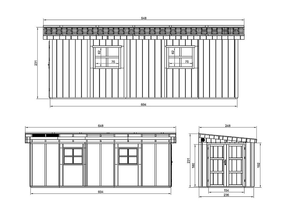 Timbela - Tuinhuis premium kwaliteit 14,3 m² - M941B-TUNDRA GREY - Zonder vloer en zijwand
