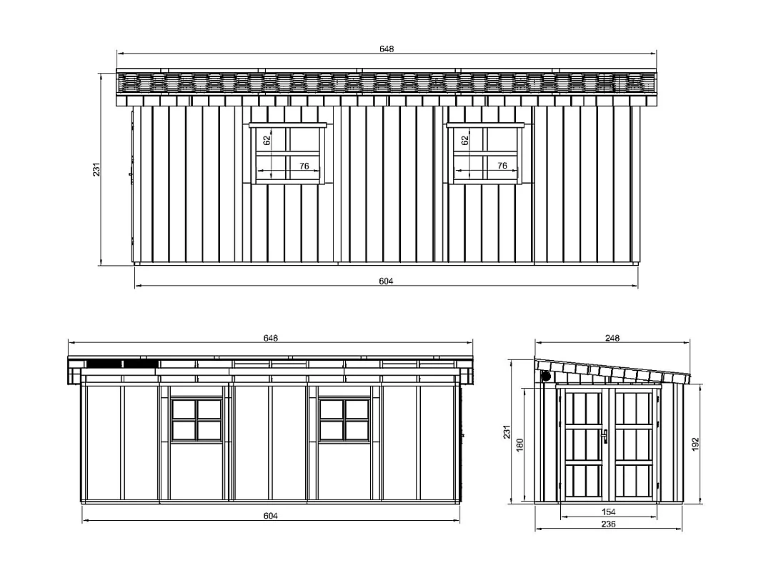 Abri de Jardin Qualité Premium 14,3 m² - H231x248x648 cm - Sans plancher e  paroi latérale - Timbela M941B-TUNDRA GREY