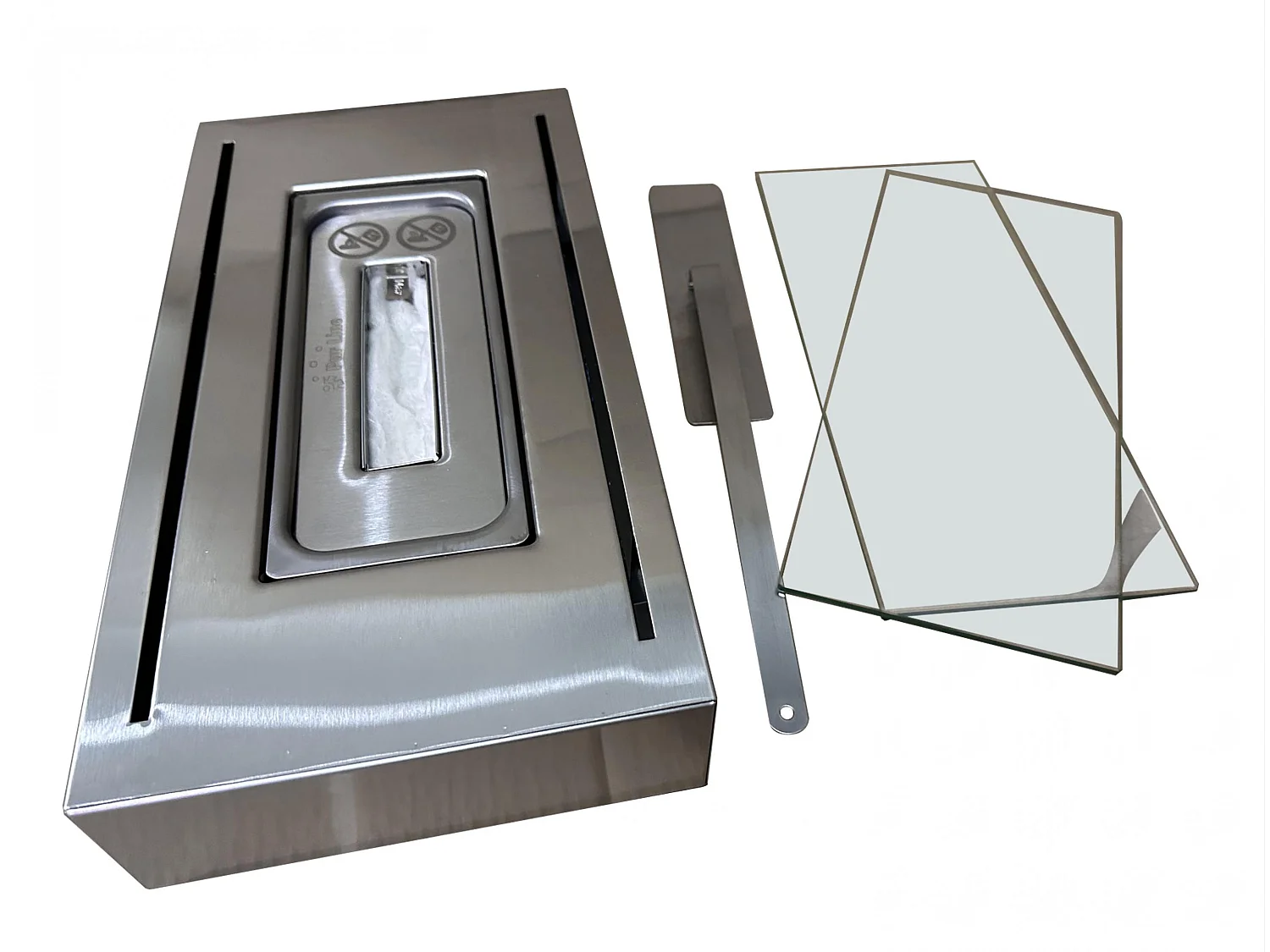 Chimenea de etanol de sobremesa con dos pantallas de cristal templado