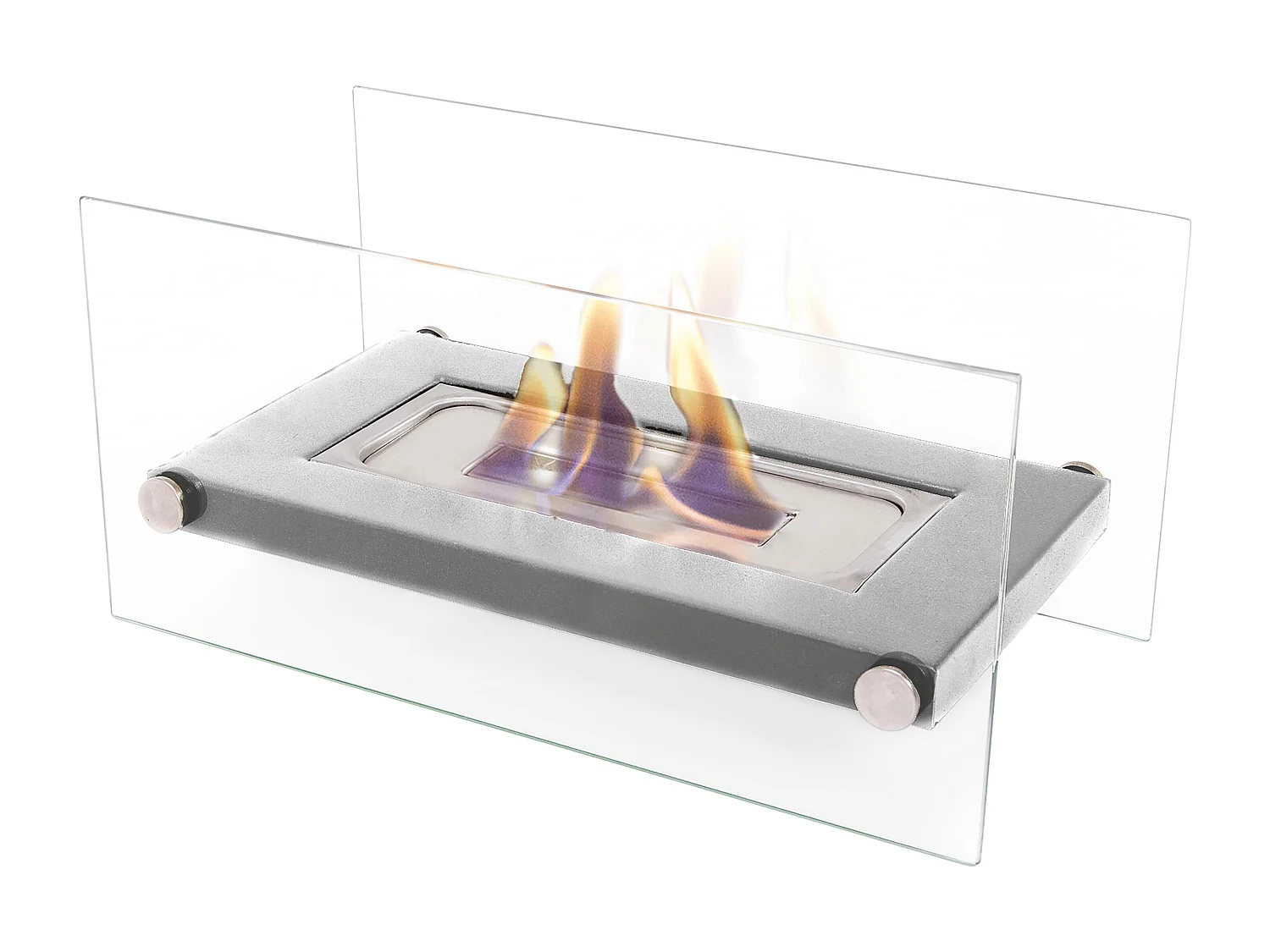 Chimenea de etanol de sobremesa en acero inox